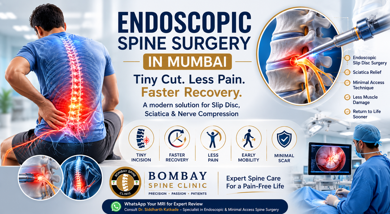 Endoscopic spine surgery procedure using a minimally invasive technique in Mumbai