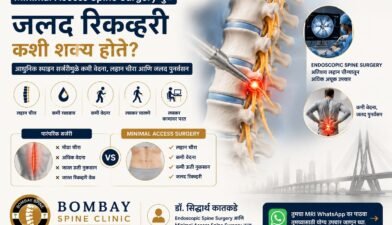 Illustration explaining how minimal access spine surgery enables faster recovery with smaller incisions, less pain, and quicker return to daily activities.